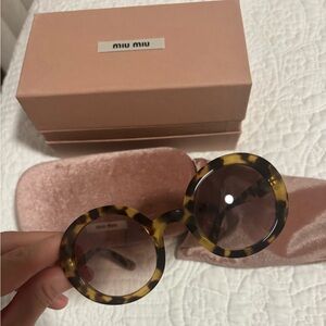 Miu Miu Leopard Print Sunglasses